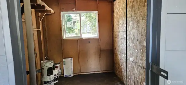 Shed for storage off carport