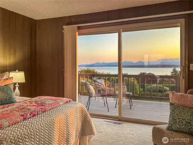 The third bedroom on the main level. Sliders open to a view deck.