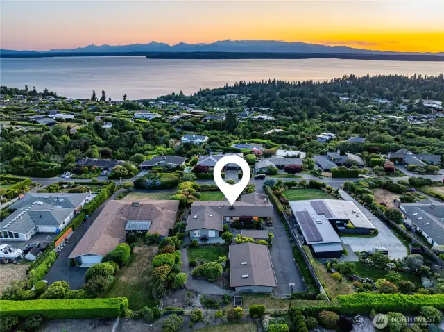 An aerial view of the property.