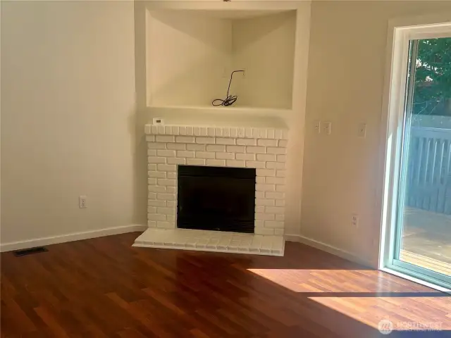 Cozy gas fireplace