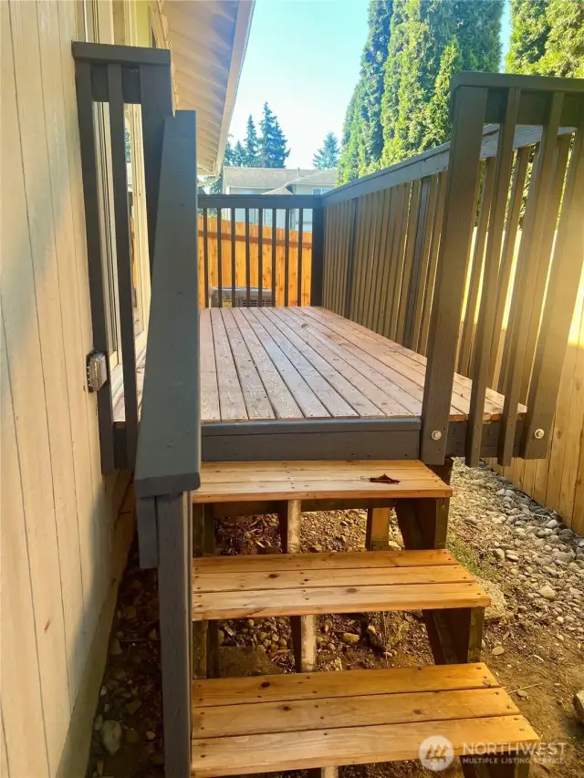 New deck off the kitchen