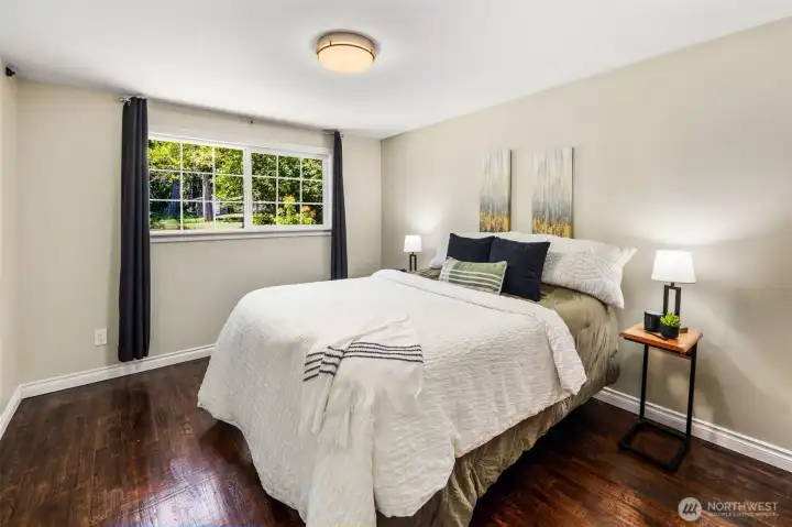 Well-sized bedroom receives great sun exposure
