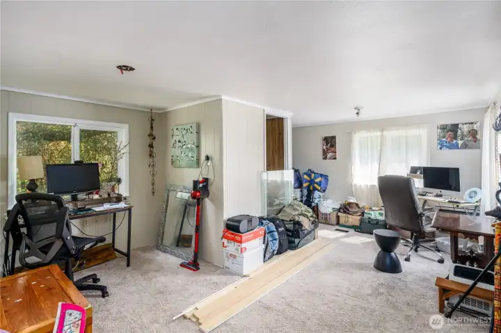 2nd  bedroom currently used as a large office area