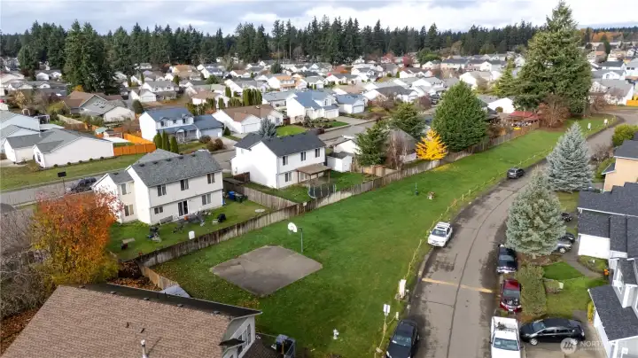 Greenbelt behind the home