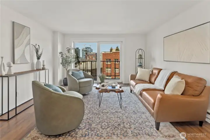 Welcome Home to this light filled space with inspiring Seattle views!