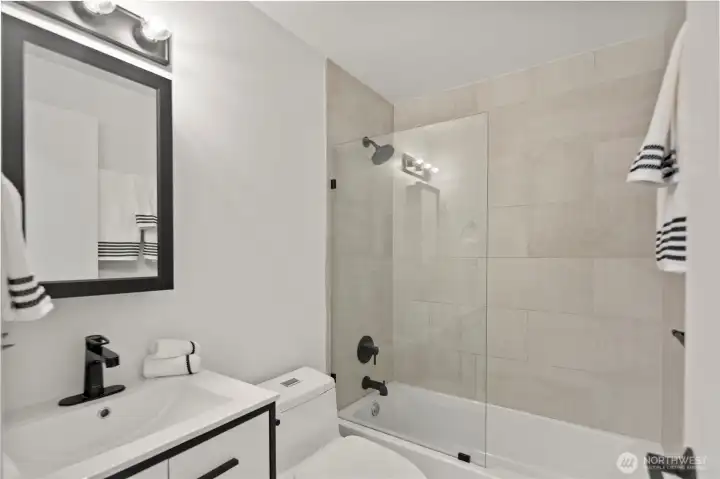 Fully remodeled spa inspired bathroom