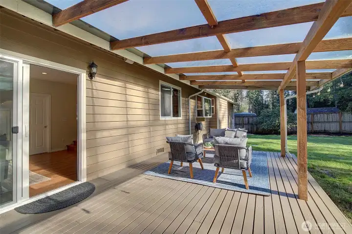 Enjoy the outdoors year round with covered deck