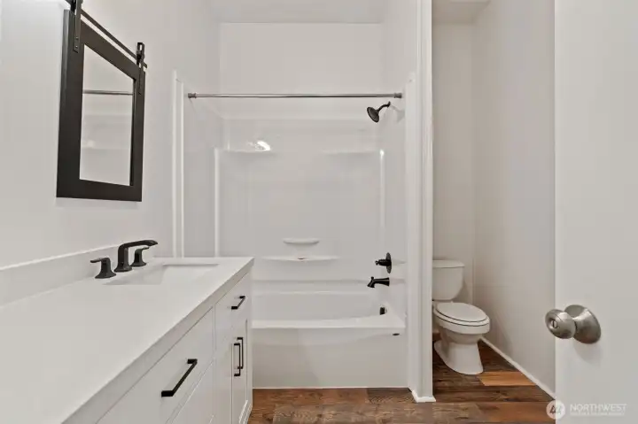 Full Guest bathroom with double sinks