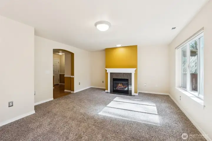 Living room view from dining room