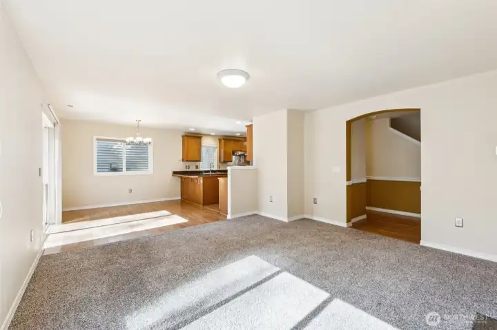 Living room view looking towards the dining room