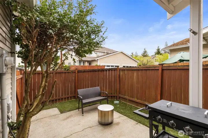 Fenced in Back Patio Area