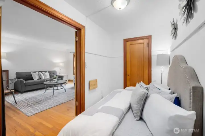 this bedroom fits a double or queen bed for your luxury