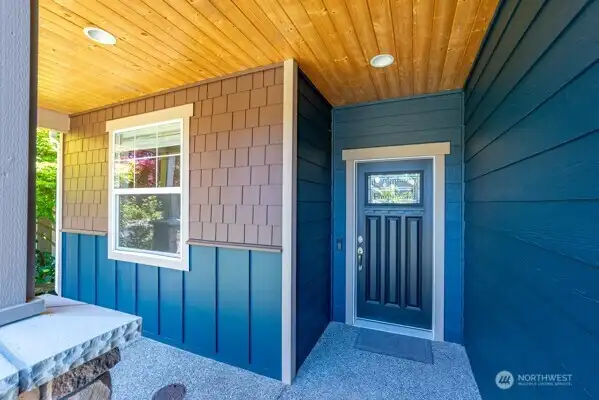 Front door and covered porch