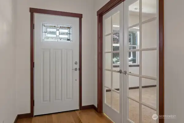 French doors to 3rd bedroom/office