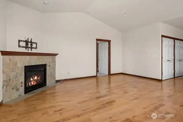 Fireplace door to main bedroom and pantry