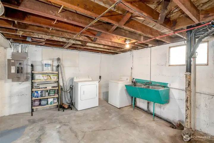 This tidy basement offers lots of room for storage. Plus a newer water heater! This tidy basement offers lots of room for storage. Plus a newer water heater!