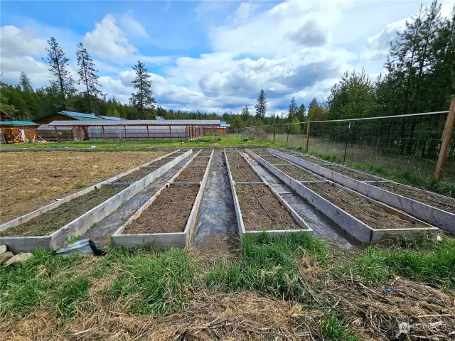 Gardening area and raised beds