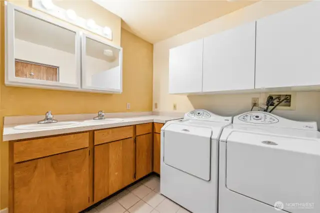 Downstairs bath and laundry