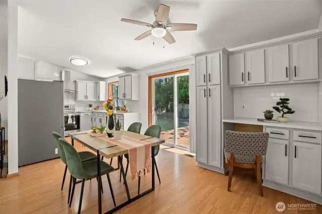 Dining room looking into kitchen