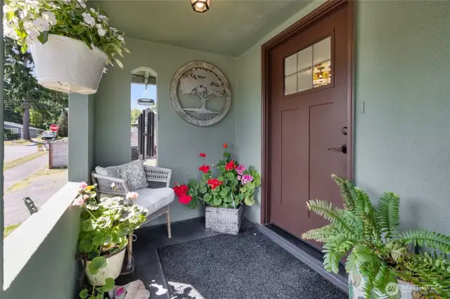 Welcoming covered front porch