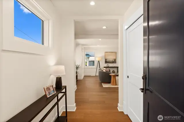 Interior entryway offers space without distracting the peace inside the home....