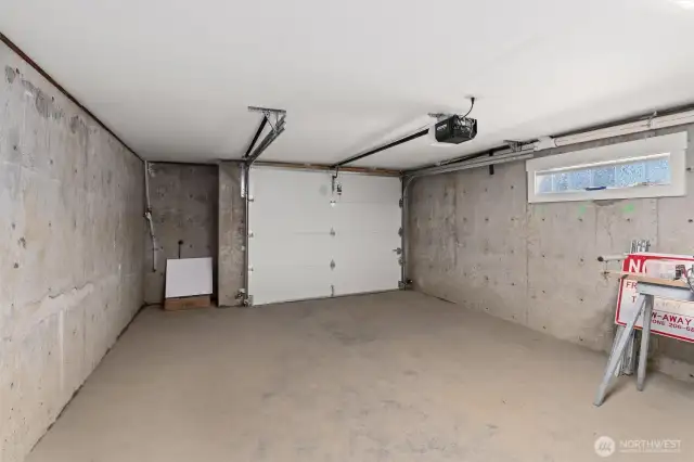 1-car garage with direct access to interior of home. EV conduit included. Suitable for small SUV like a RAV 4....