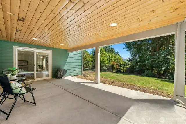 Lower level walk-out covered patio to fenced lawns!