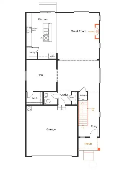 Optional: Convert den into bedroom on main with full bathroom