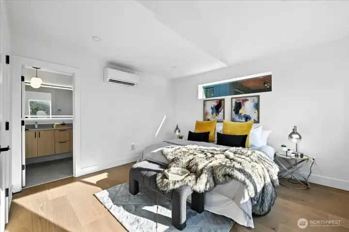 Primart Bedroom with vaulted ceilings