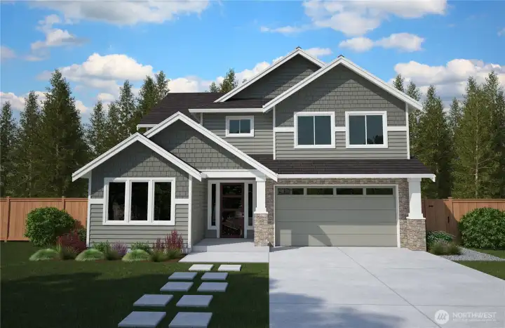 The Beacon at Burnham Heights — a beautifully designed 2,899 sq ft home featuring 3 bedrooms, 2.5 baths, a private office, and a spacious loft for versatile living.  Photo rendering is for illustrated purposes only.