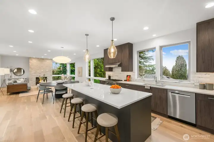 The open-concept Great Room is a great place to entertain.