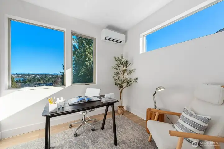 Main floor office with inspiring views.