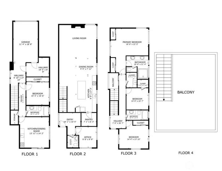Dimensions are approximate.