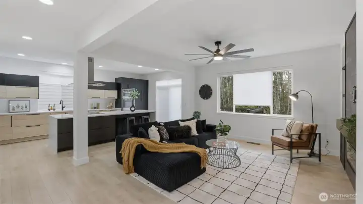 With this open concept space, cooking, gathering, and relaxing all come together.