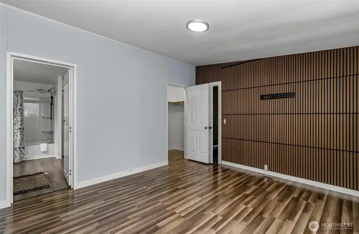 Main bedroom with HUGE walk in closet and private bath with lot's of storage. Completely updated!!!