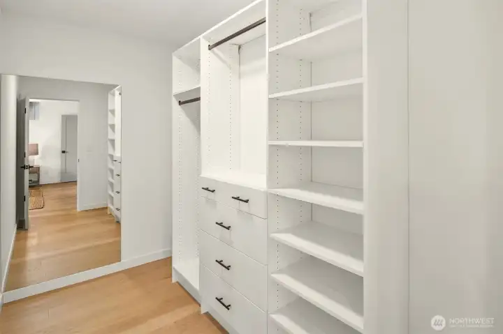walk-in closets for each bedroom