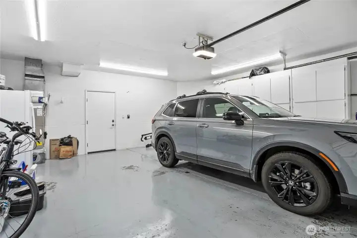Two car garage with storage