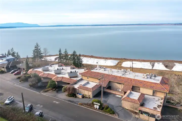 View of views all water, islands, and mountains to the North