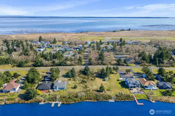 Unobstructed lake views! North Bay directly towards the rear.