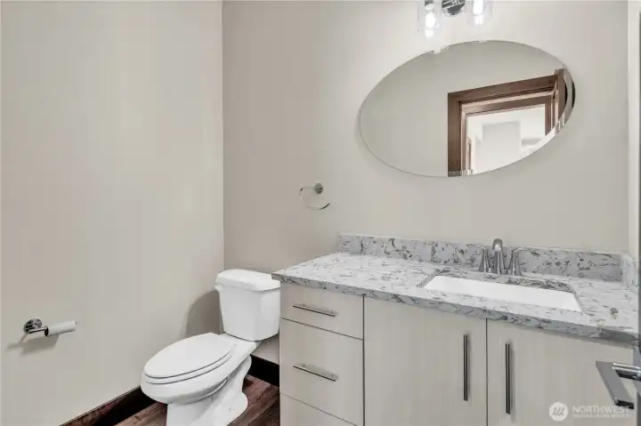 Lower level powder room 1/2 bath