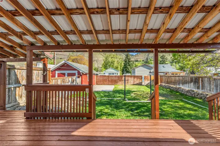 Large covered back porch