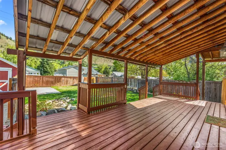 Large covered back porch