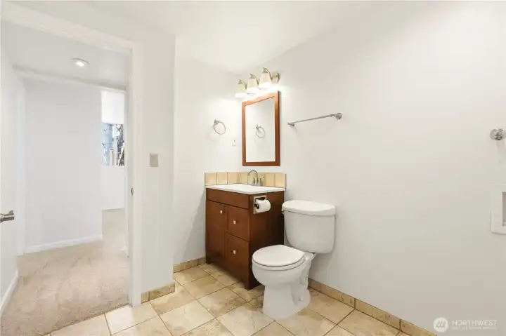 Lower Level Half Bathroom & Laundry