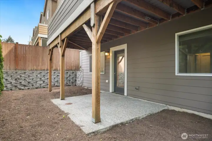 Fully fenced backyard