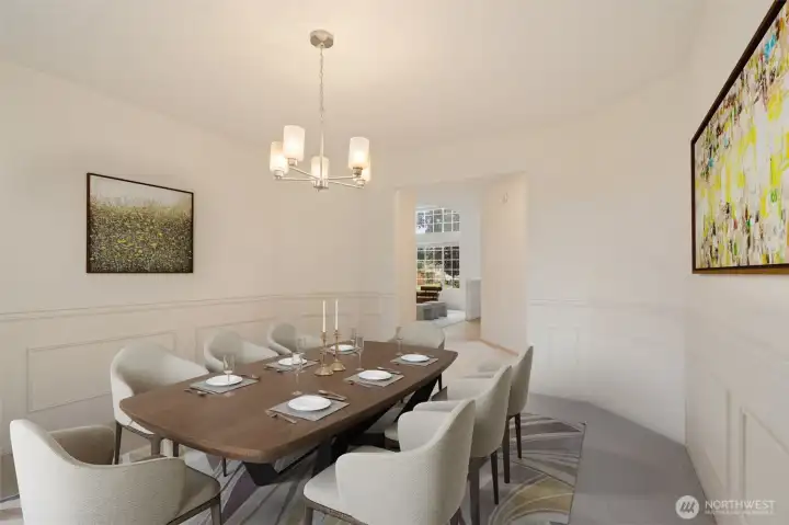 Formal Dining Room - Fresh carpets and virtually staged to show the potential for entertaining!