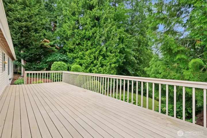 Deck off back of the home - shown here without virtual staging.