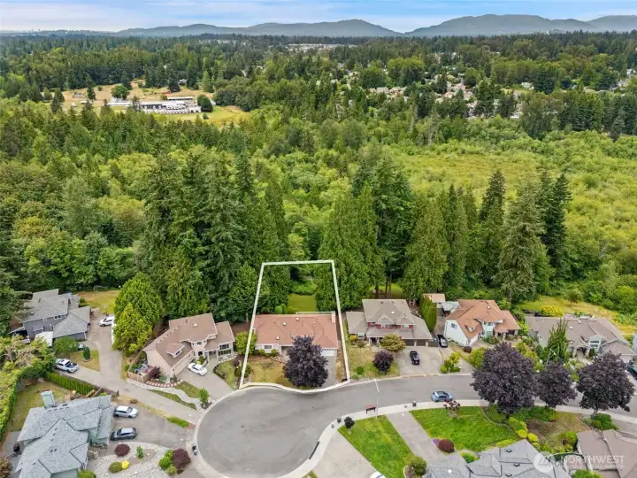 Aerial view shown in proximity to area.