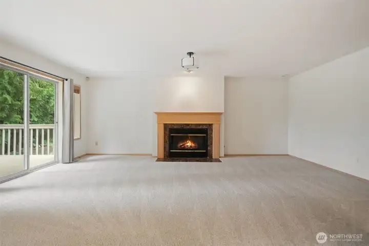 Family room shown without virtual staging