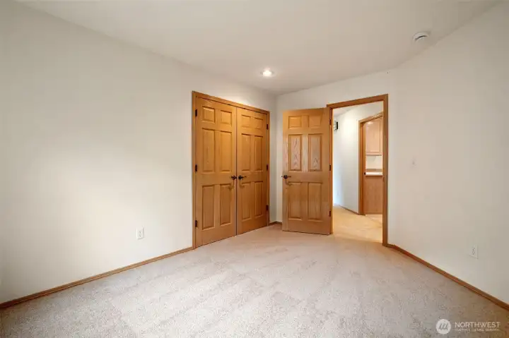 Bedroom without staging in place. All fresh floors.