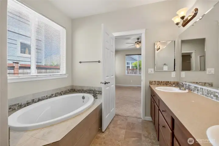 Large soaking tub PLUS separate shower